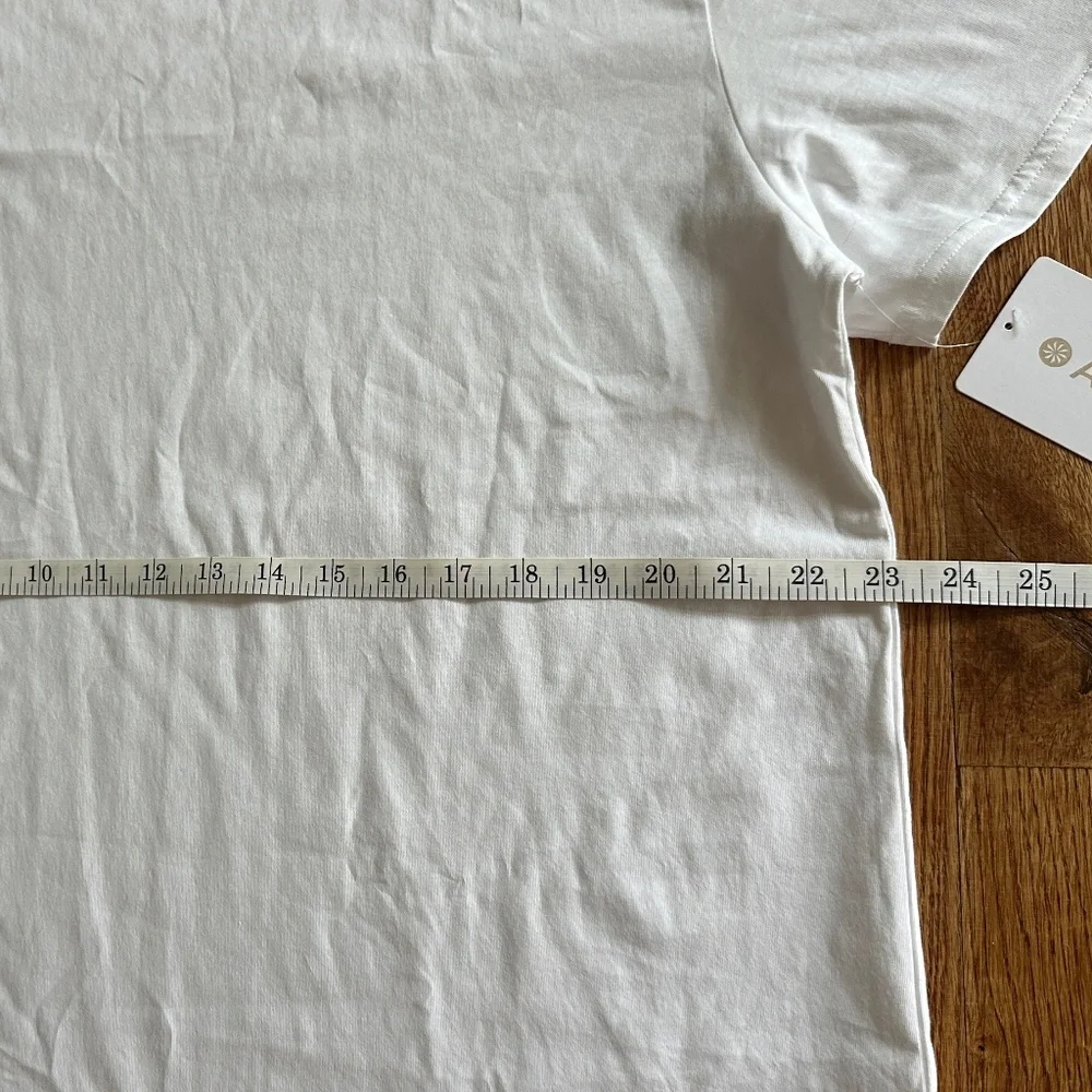 NWT Athleta Women's 100% Cotton T-Shirt, White - Picture 5 of 7